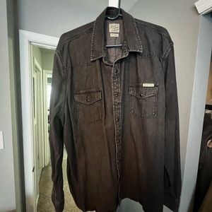 LUCKY BRAND BLACK JEANED SHIRT